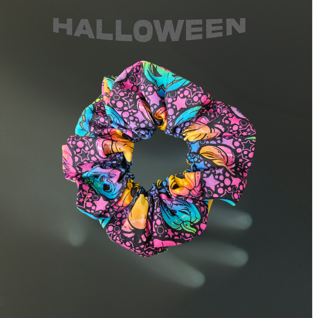 Rainbow  pumpkin  scrunchie