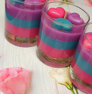 Rainbow kiss scented soy candle