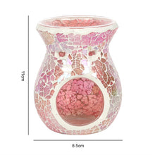 Load image into Gallery viewer, SMALL PINK IRIDESCENT CRACKLE OIL BURNER