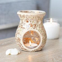 Load image into Gallery viewer, SMALL GOLD IRIDESCENT CRACKLE OIL BURNER